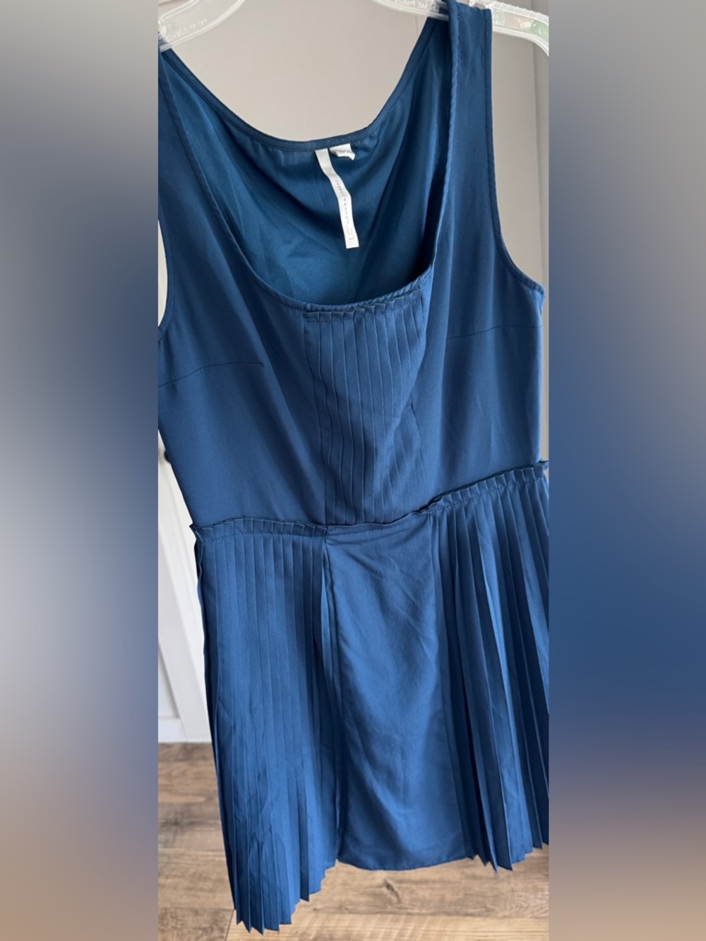 LC Lauren Conrad Navy Pleated Midi Dress